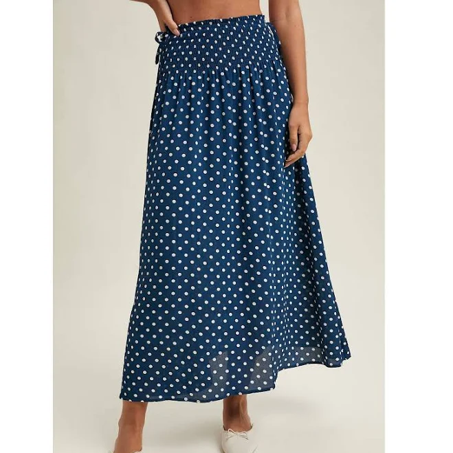 polka dots outfits Polka Dot Midi Skirt East Of These $54.95