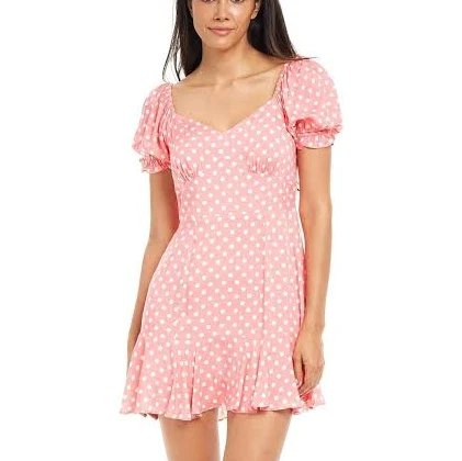 polka dots outfits Polka Dot Puff Short Sleeve Mini Dress Etsy - Seller $50