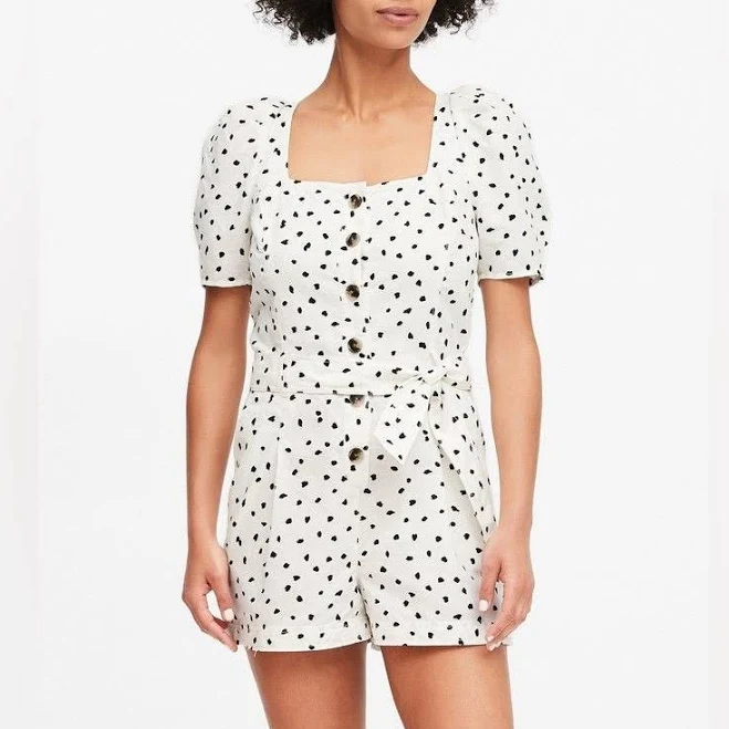 romper Polka Dot Romper with Puff Sleeves Poshmark $30