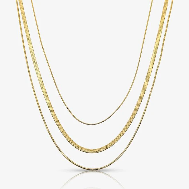 accessory Queen Behaviour 18K Gold Waterproof Triple Layered Necklace Evry Jewels $5.99