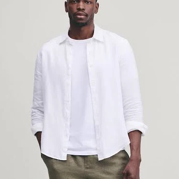 top Quince Men's Relaxed European Linen Long Sleeve Shirt Quince $42