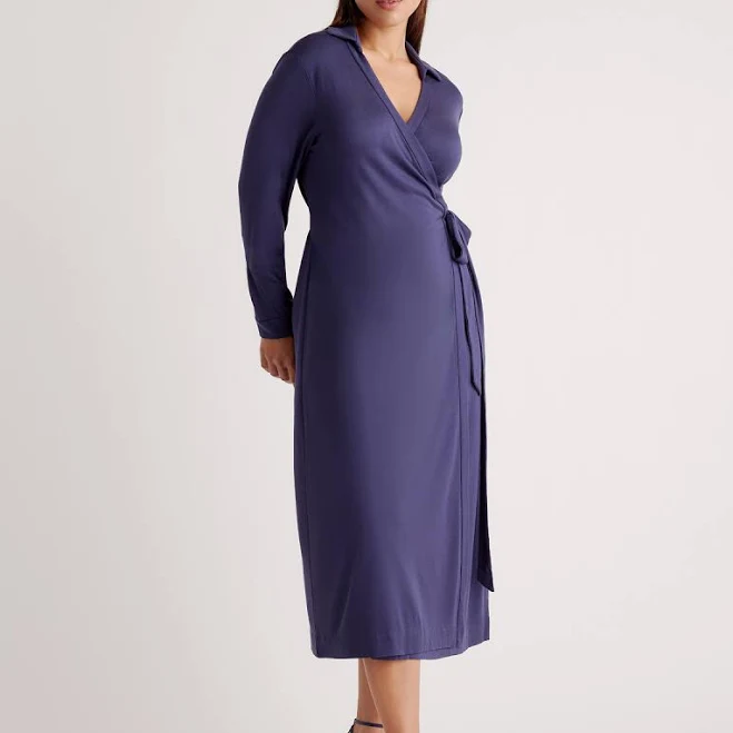 dress Quince Women's Silk Jersey Midi Wrap Dress Quince $149.9