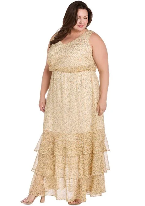dress R&M Richards Plus Size Floral Chiffon Maxi Dress with Ruffle Skirt R&M Richards $60