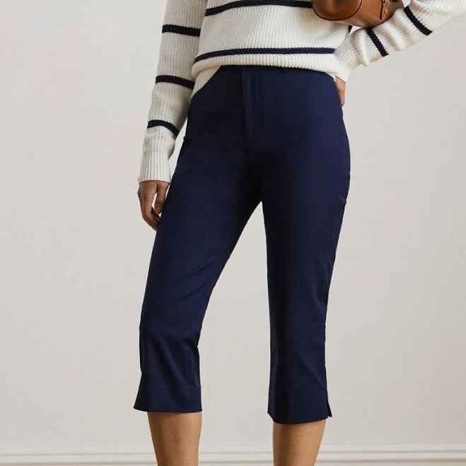 bottom Ralph Lauren Women's Double-Faced Stretch Cotton Capri Pants Macy's $75