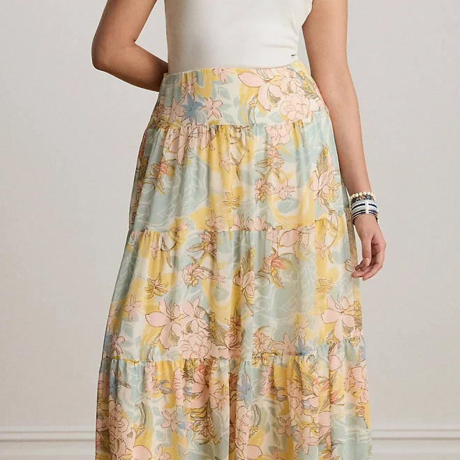 skirt Ralph Lauren Women's Floral Georgette Tiered Maxi Skirt Ralph Lauren $195