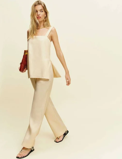 matching set Reformation Kristen Linen Two Piece | Ivory | Medium Reformation $278