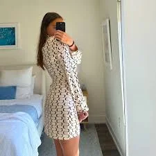 dress Reformation Silk Cream & Brown Patterned Dress Poshmark $170