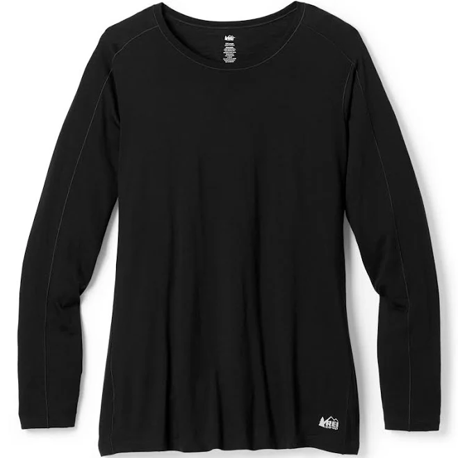 hiking outfits Rei Co-op Women's Merino 185 Long-Sleeve Base Layer Top REI $39.83