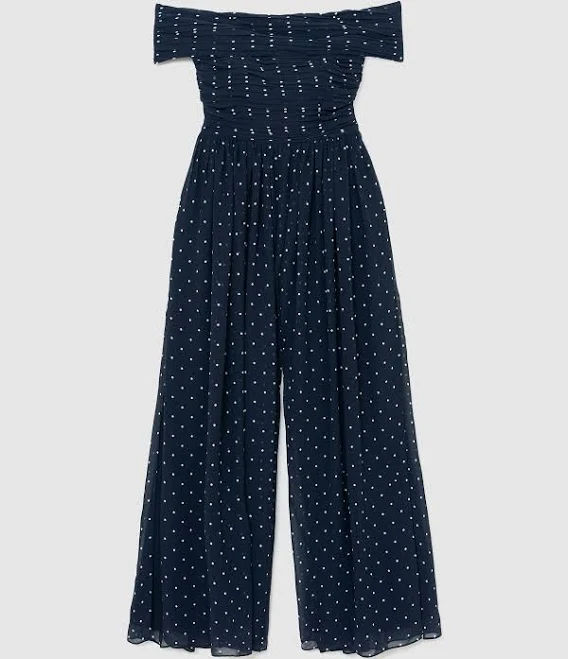 jumpsuit Reiss Women's Margo Polka- Dot Bardot Wide-Leg Jumpsuit Reiss $498