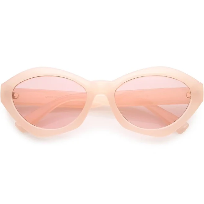 accessory Retro Colorful Translucent Oval Sunglasses zeroUV $10.95