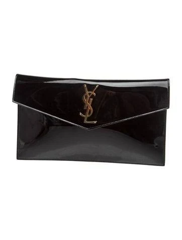 bag SAINT LAURENT Women's Uptown Patent-Leather Clutch The RealReal $540