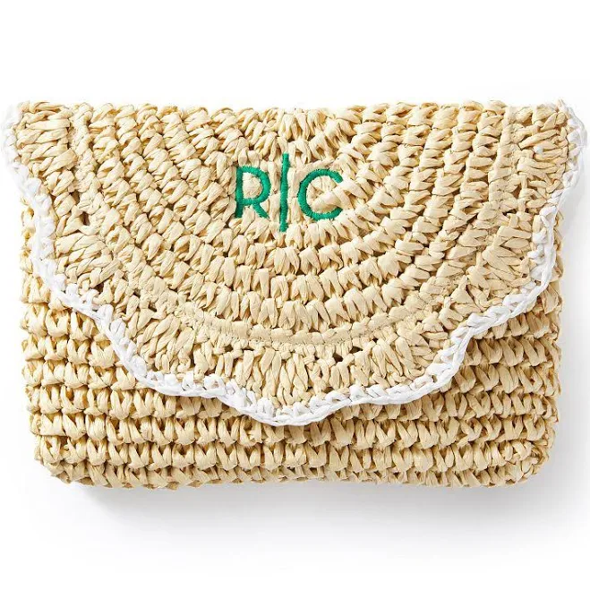 bag Scalloped Raffia Clutch Mark and Graham $49