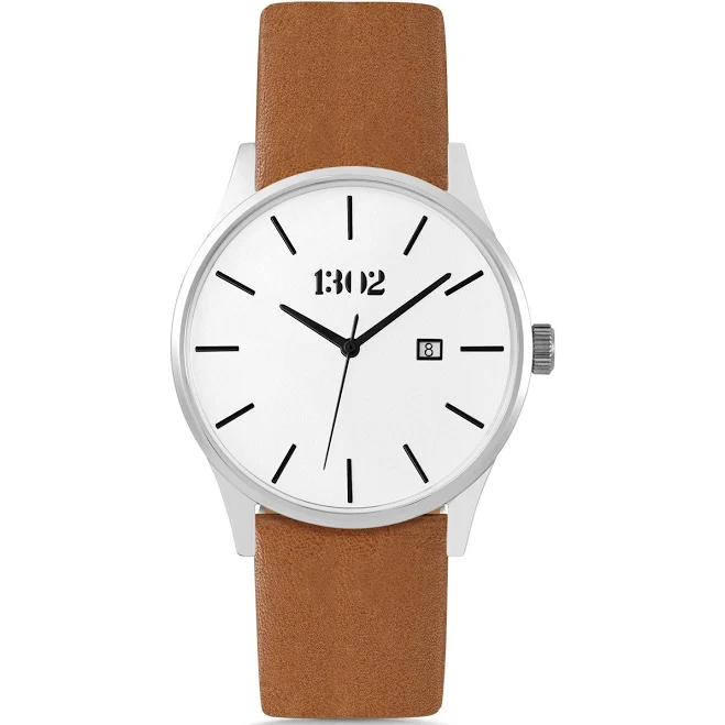 accessory Silver Case / White Dial 1302 Watch Co. $55.99