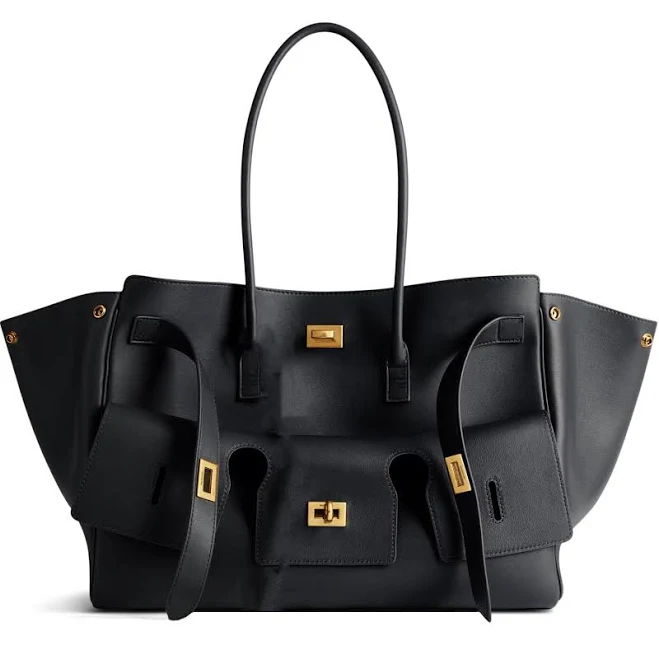 bag Sleek Leather Tote with Gold Hardware Comebackdude $145.99