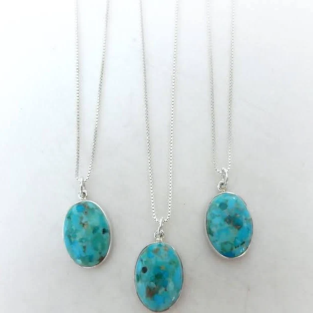 accessory Sterling Silver 925 Kingman Turquoise Necklace Etsy - GemStoneAppeal $48