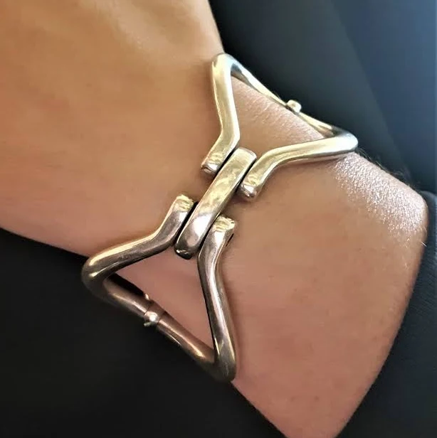 accessory Sterling Silver Chunky Statement Bangle Bracelet Etsy - Seller $65.76