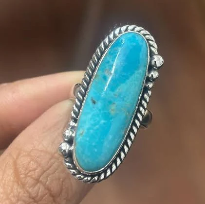 accessory Sterling Silver Oval Turquoise Statement Ring Etsy - Seller $54