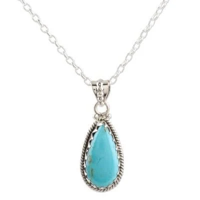 accessory Sterling Silver Reconstituted Turquoise Pendant Necklace novica.com $84.49