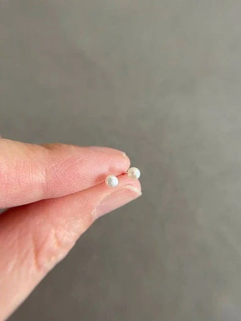 accessory Sterling Silver Tiny Freshwater Pearl Stud Earrings Etsy - Seller $15.19