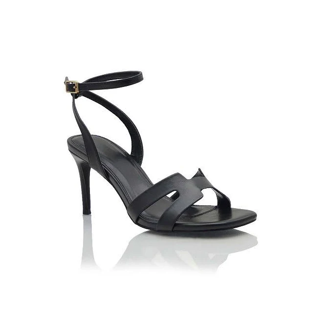 shoes Strappy Ankle-Buckle Stiletto Heel Sandals, Women's, Size: 7.5, Black Kohl's $37.5