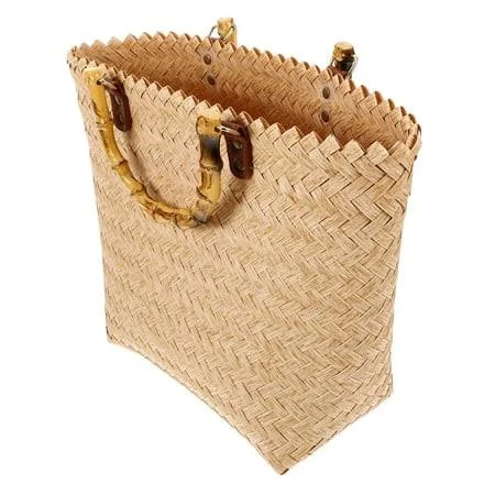 bag Straw and Rattan Woven Tote with Wood Handle Walmart - Qnmwood $21.75