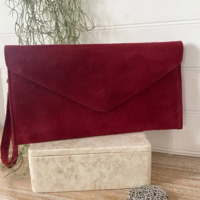 bag Suede Envelope Clutch with Chain Strap Etsy - Seller $40.53