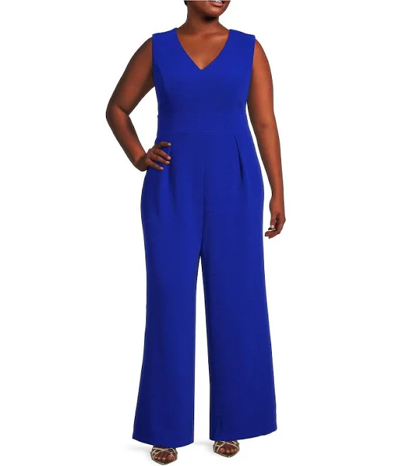 jumpsuit Sugarlips Plus Size Klara Sleeveless Wide Leg Jumpsuit Dillard's $66.33