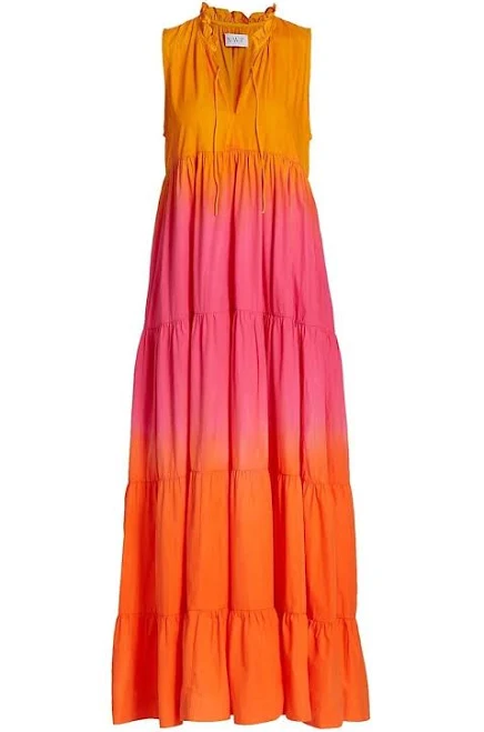 dress SWF Women's Escapism Ruffle Neck Tiered Maxi Dress eBay $125