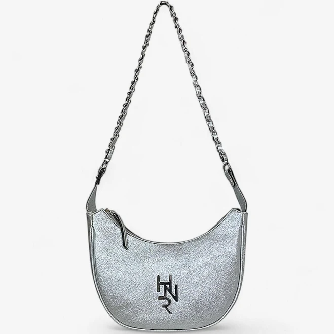 bag Synthetic Leather Mini Curved Shoulder Bag with Chain and Zippers Etsy - Seller $67.74