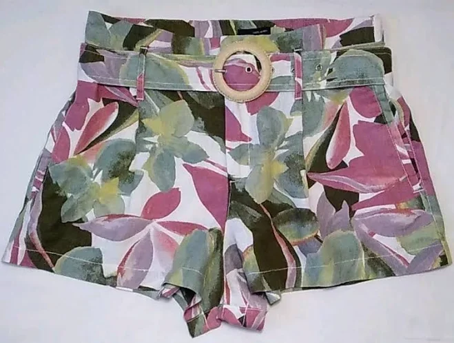 matching set Tahari Womens Linen Belted Floral Shorts M Pink Green Tropical Resort eBay - ecabazilik1990 $24.99