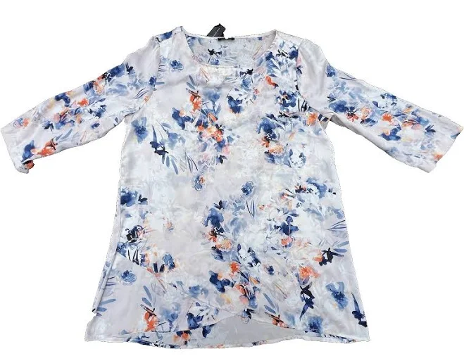 top The Limited Women’s Lightweight White Blue Coral Flowy Floral Abstract eBay $13.43