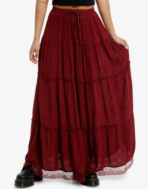 skirt Thorn & Fable Tiered Maxi Skirt Hot Topic $36.9