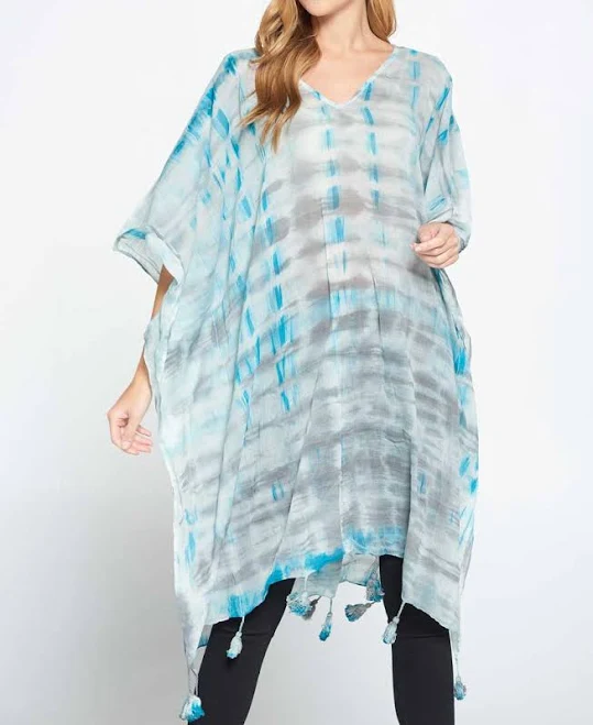 cover-up Tie and Dye Sheer Cotton Kaftan Cultural Elements $18