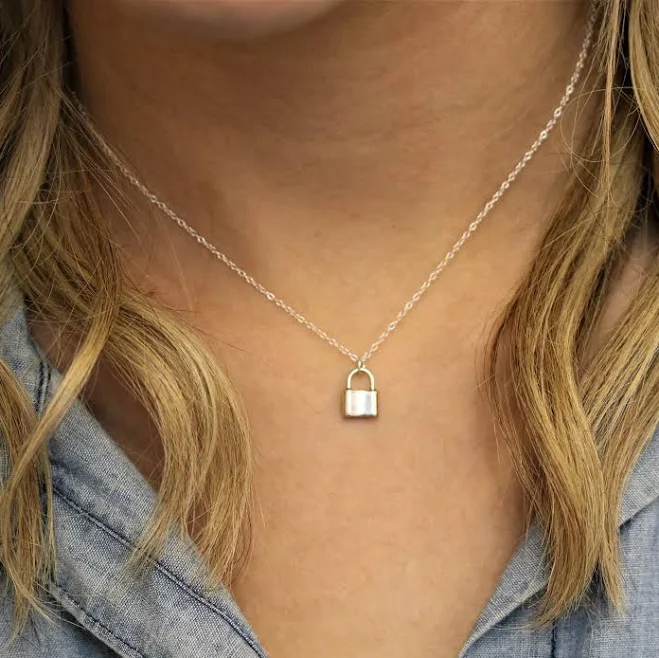 accessory Tiny Love Lock Sterling Silver Necklace Etsy - TNineandCompany $22