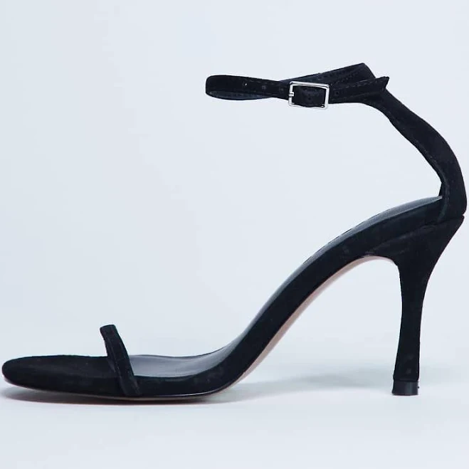 shoes Topshop Alexi Real Suede 2 Part Heeled Sandals ASOS $55.99