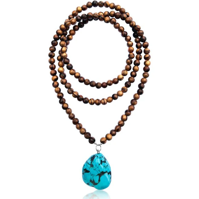 accessory Turquoise & Wood Healing Path Necklace Gogh Jewelry Design $59