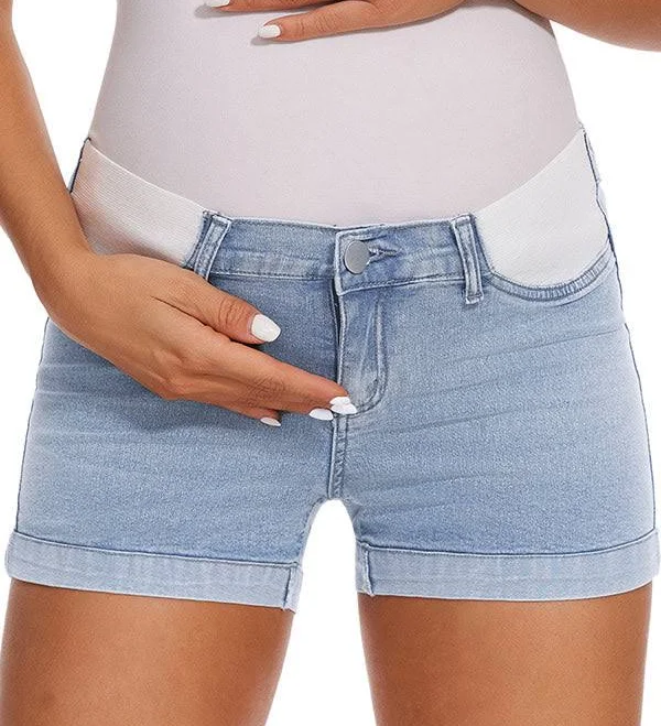 shorts Under Belly Maternity Lounge Denim Shorts Glamix Maternity $33.24