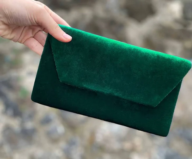 bag Velvet Evening Envelop Clutch Bag with Removable Handle Etsy - SenamonBoutique $51