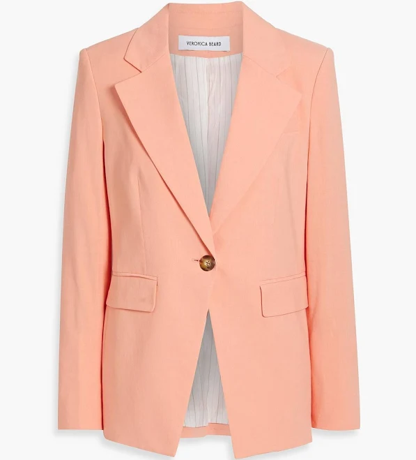 outerwear Veronica Beard Hayward linen-blend blazer - Women - Peach Suits - US 00 THE OUTNET $349