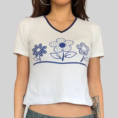 top Vintage 90s Baby Tee Etsy - Seller $11.2