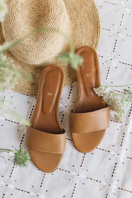 shoes Vintage Leather Slip-On Sandals Etsy - MIUMMASH $143.05