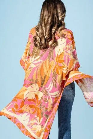 outerwear Viscose Kimono with Coral Petals shopabigails.com $39