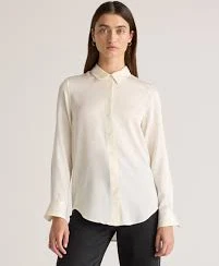 top Washable Stretch Silk Blouse Quince $72