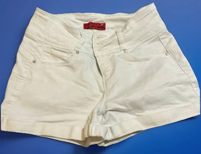 shorts Wax Jean White Denim High-waisted Cuffed Shorts S Cotton Blend (kk243) eBay $19.99