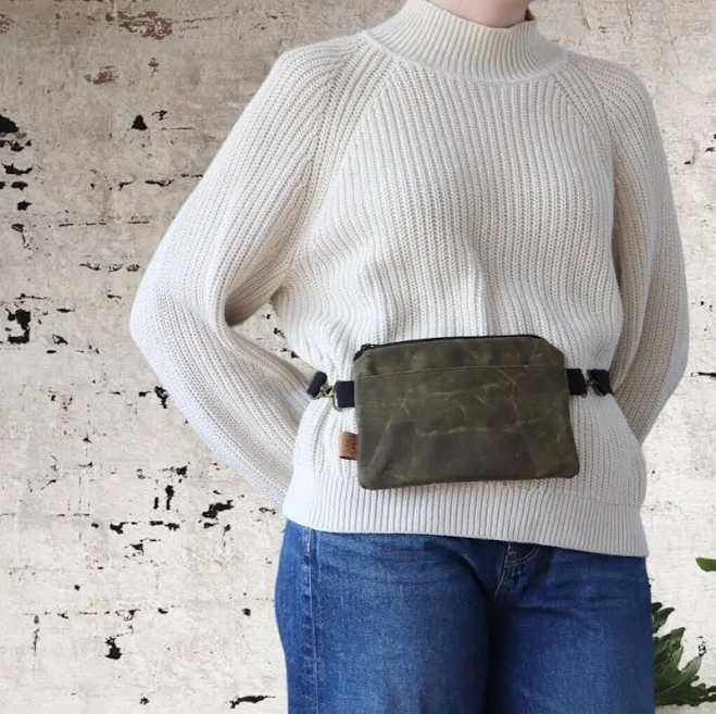 bag Waxed Canvas Belt Bag: Rustic Olive Fanny Pack, Water Resistant Etsy - Seller $75.88