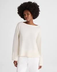 top Wide-Cuff Boatneck Sweater in Merino Wool Madewell $69.99