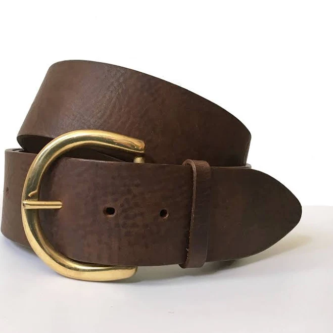 accessory Wide Leather Belt with Brass Buckle Etsy - Seller $132.74