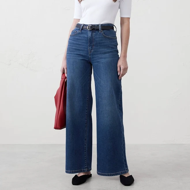 jeans Wide-Leg High-Rise Jeans Banana Republic Factory $60