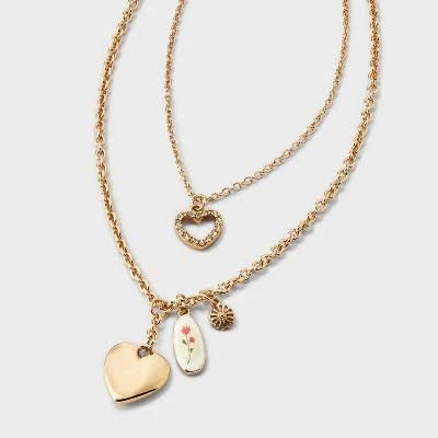 accessory Wild Fable Layered Cluster Charm Necklace Target $10