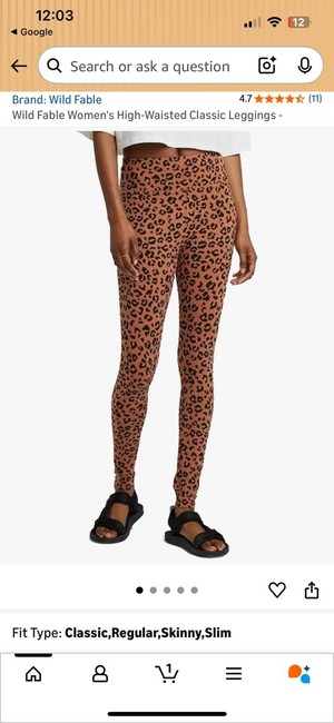 leggings Wild Fable Women's High-Waisted Classic Leopard Print Leggings-Size Medium eBay $6.99